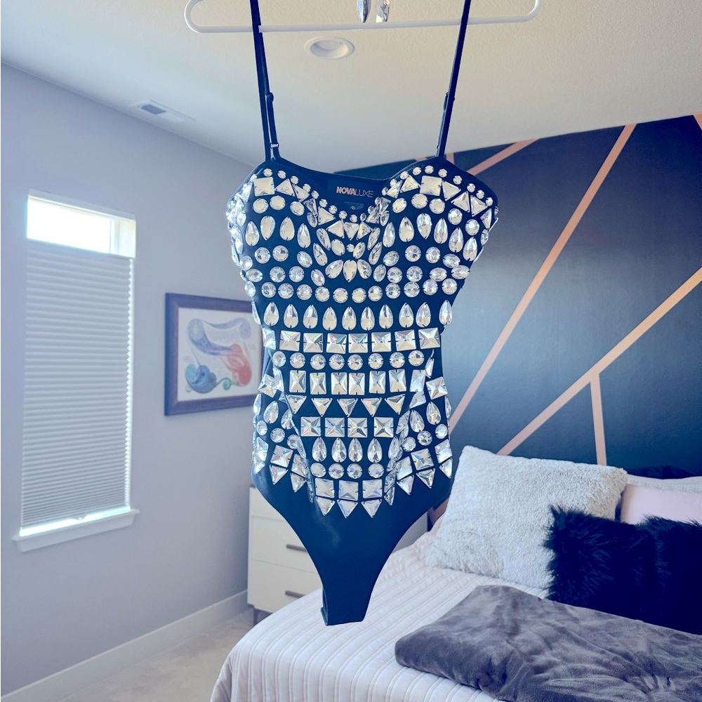 NEW Fashinova Rhinestone bodysuit